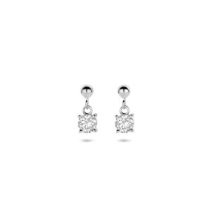 oorhangers zirkonia 11 mm zilver gerhodineerd
