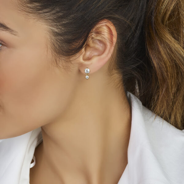 oorhangers zirkonia 14K geelgoud - Afbeelding 2