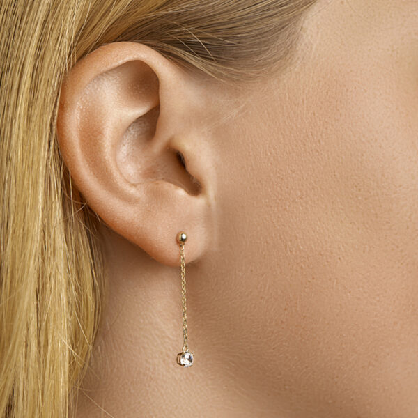 oorhangers zirkonia 14K geelgoud - Afbeelding 2