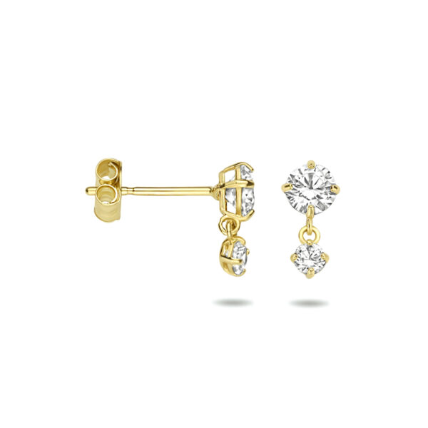 oorhangers zirkonia 14K geelgoud - Afbeelding 3