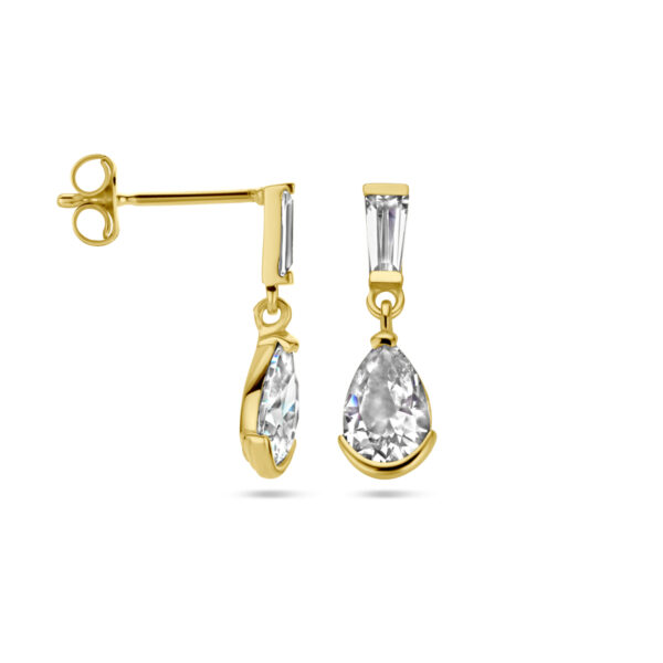 oorhangers zirkonia 14K geelgoud - Afbeelding 3