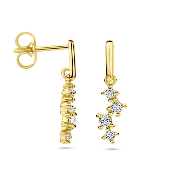 oorhangers zirkonia 14K geelgoud - Afbeelding 3