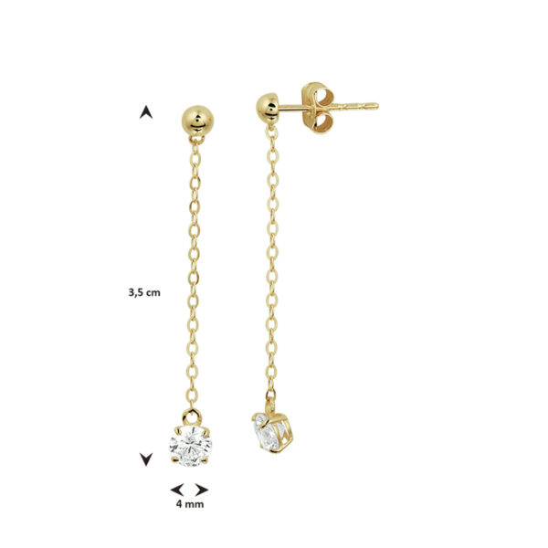 oorhangers zirkonia 14K geelgoud - Afbeelding 3