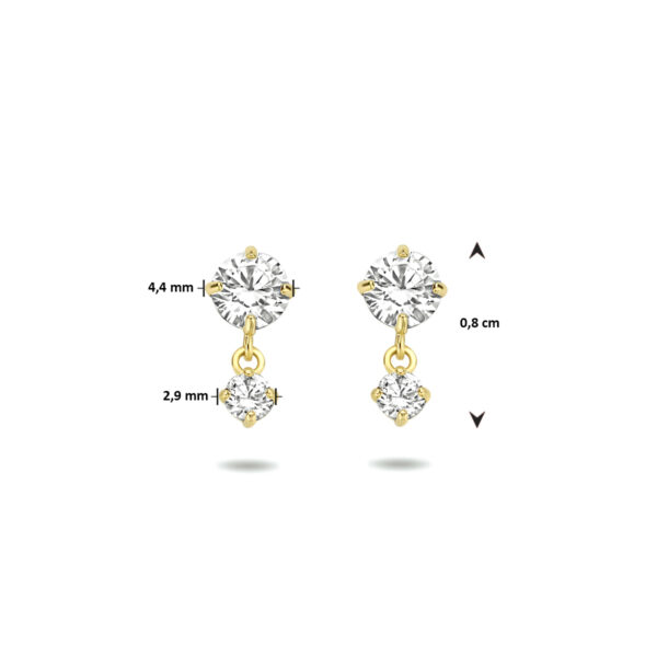 oorhangers zirkonia 14K geelgoud - Afbeelding 4