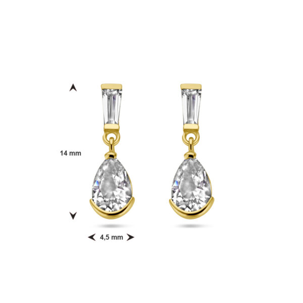 oorhangers zirkonia 14K geelgoud - Afbeelding 4