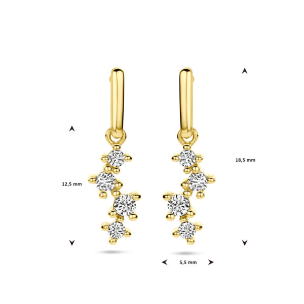 oorhangers zirkonia 14K geelgoud - Afbeelding 4