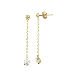 oorhangers zirkonia 14K geelgoud