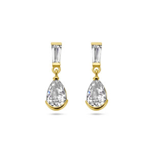oorhangers zirkonia 14K geelgoud