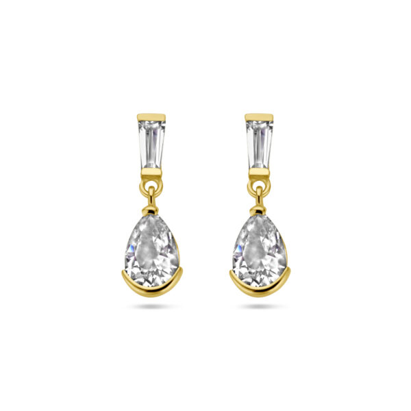 oorhangers zirkonia 14K geelgoud