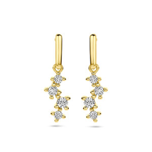 oorhangers zirkonia 14K geelgoud