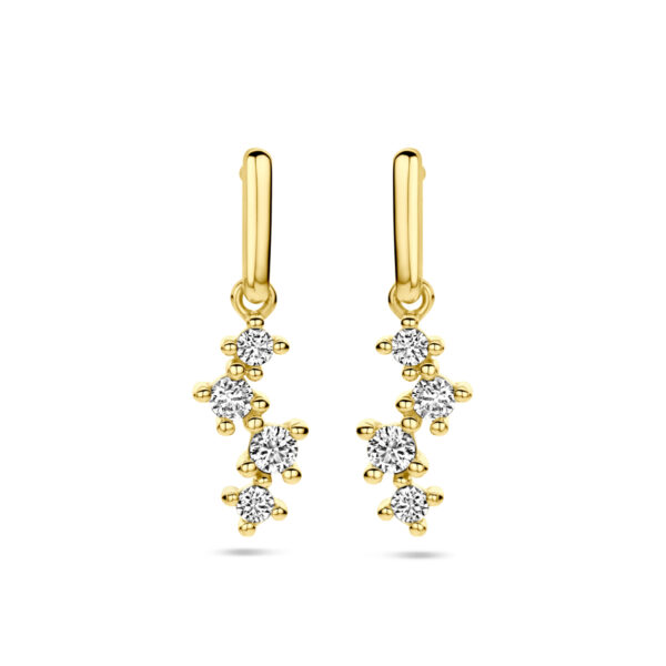 oorhangers zirkonia 14K geelgoud