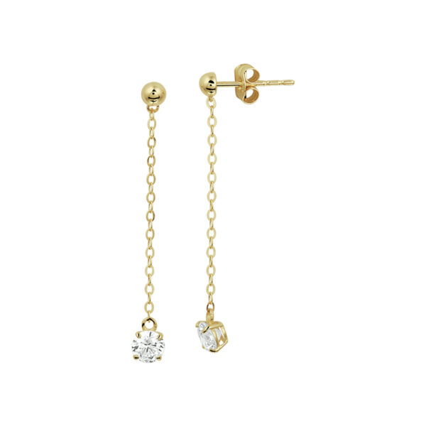 oorhangers zirkonia 14K geelgoud