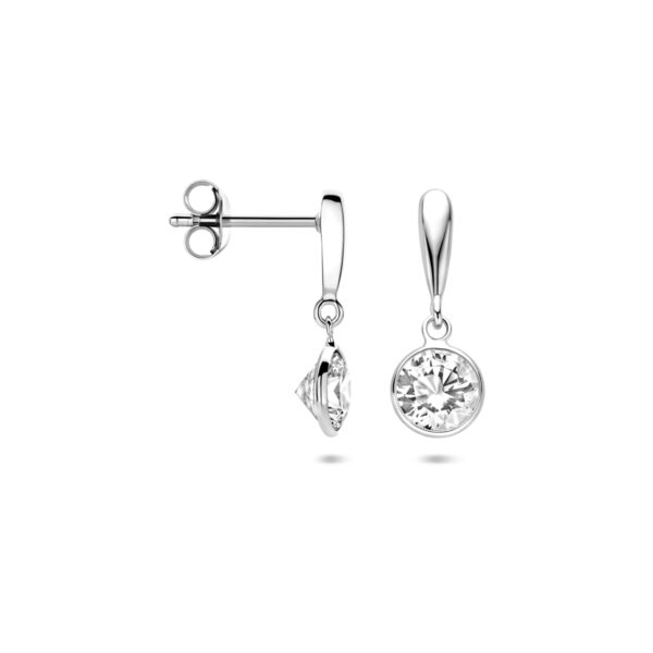 oorhangers zirkonia 18 mm zilver gerhodineerd - Afbeelding 3