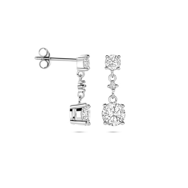 oorhangers zirkonia 18 mm zilver gerhodineerd - Afbeelding 3