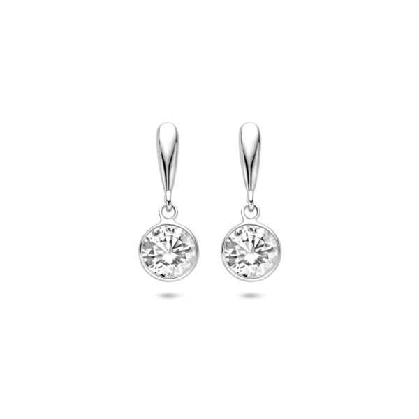 oorhangers zirkonia 18 mm zilver gerhodineerd