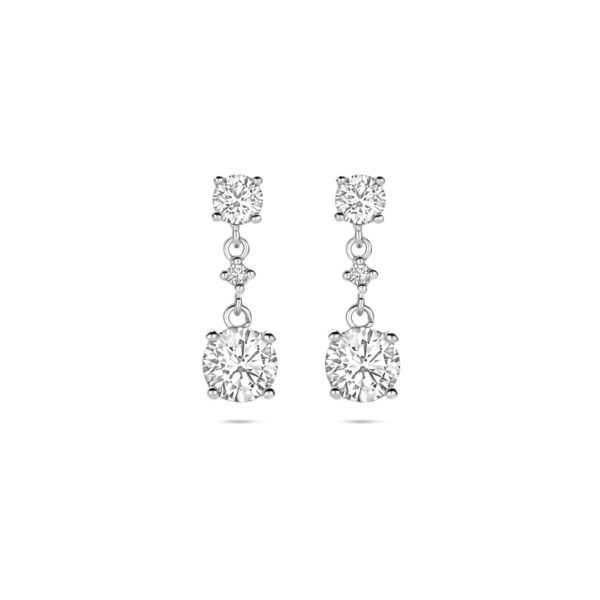 oorhangers zirkonia 18 mm zilver gerhodineerd
