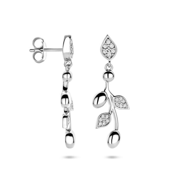 oorhangers zirkonia 30 mm zilver gerhodineerd - Afbeelding 3