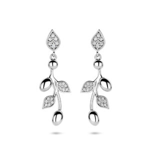 oorhangers zirkonia 30 mm zilver gerhodineerd