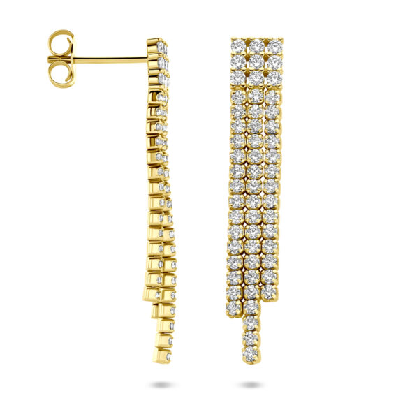 oorhangers zirkonia 36 mm 1 micron zilver verguld (geel) - Afbeelding 3