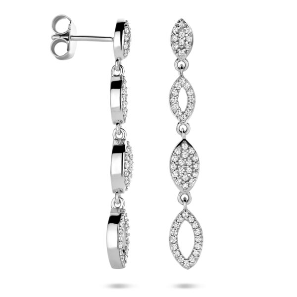 oorhangers zirkonia 39 mm zilver gerhodineerd - Afbeelding 3