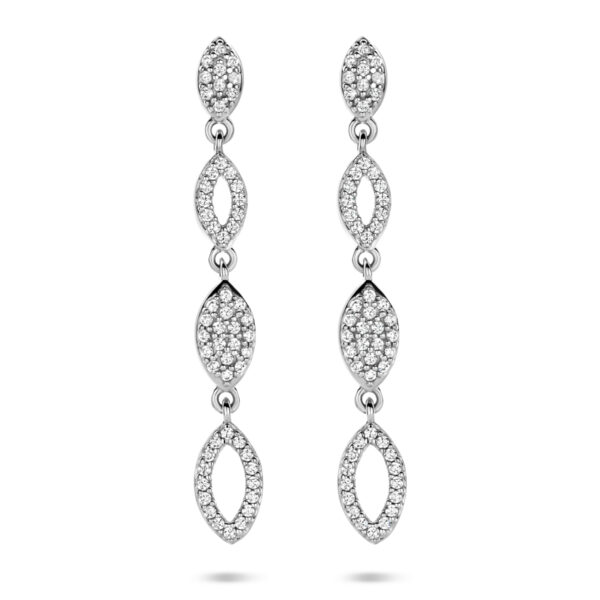 oorhangers zirkonia 39 mm zilver gerhodineerd