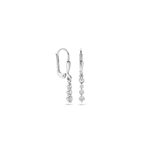 oorhangers zirkonia brisur haak 24 mm zilver gerhodineerd - Afbeelding 3