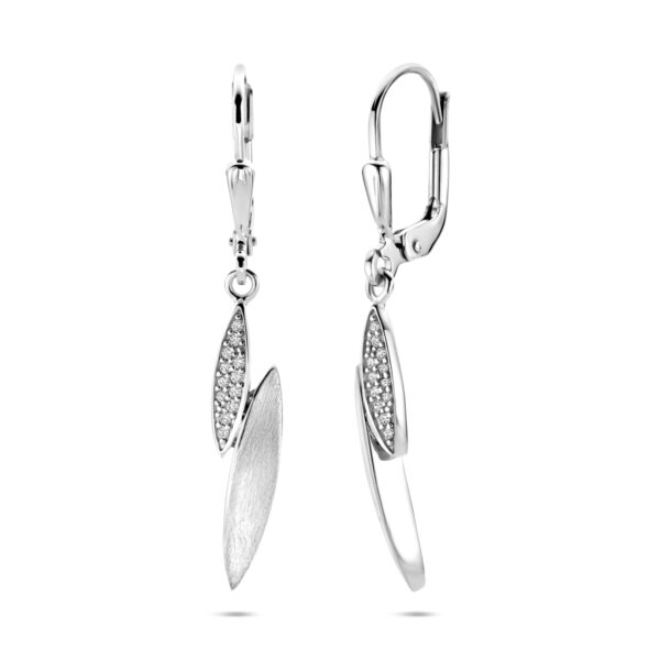 oorhangers zirkonia poli/mat 36 mm zilver gerhodineerd - Afbeelding 3