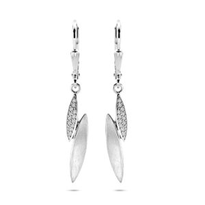 oorhangers zirkonia poli/mat 36 mm zilver gerhodineerd