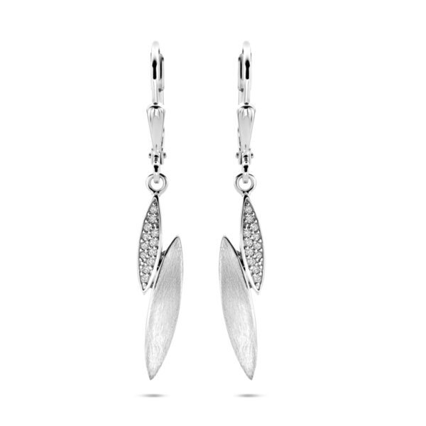 oorhangers zirkonia poli/mat 36 mm zilver gerhodineerd