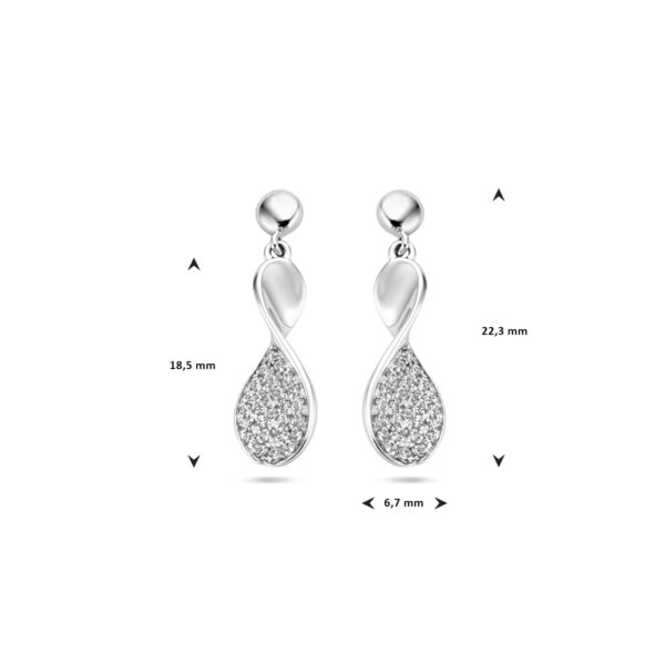 oorhangers zirkonia zilver gerhodineerd - Afbeelding 4