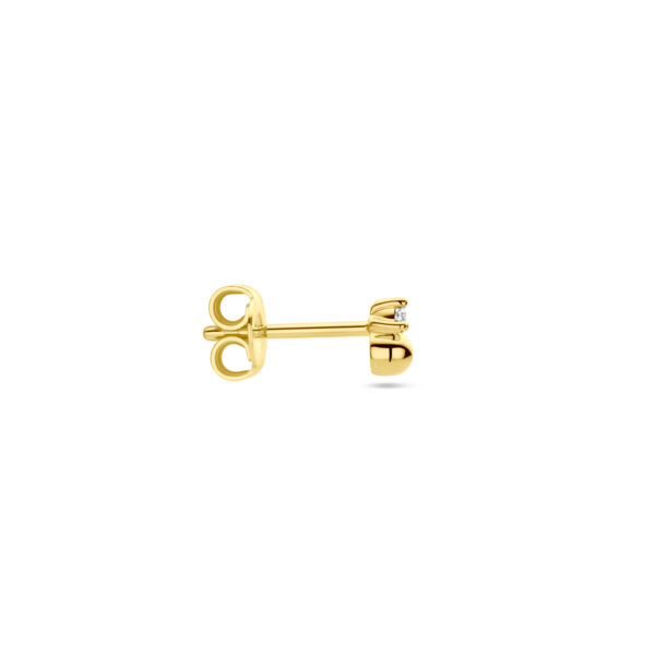 oorknop bol diamant 0.01ct h p1 per stuk 14K geelgoud - Afbeelding 3