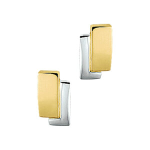 oorknoppen 14K bicolor goud geel/wit
