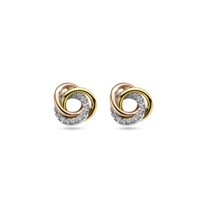 oorknoppen 9 mm 14K tricolor goud