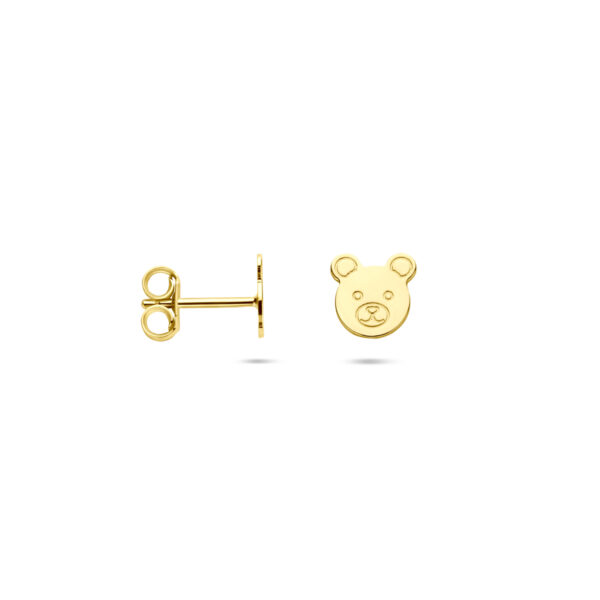 oorknoppen beer 7 mm 14K geelgoud - Afbeelding 3