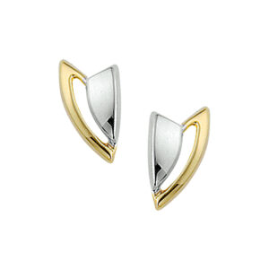 oorknoppen bicolor gestift 14K geelgoud