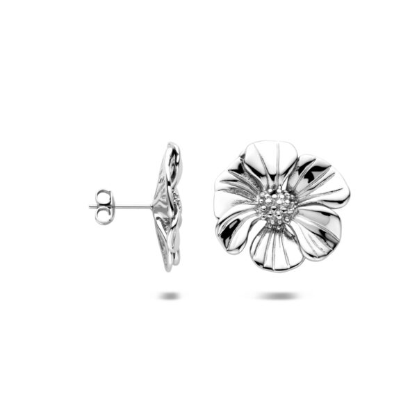 oorknoppen bloem 26 mm edelstaal - Afbeelding 3
