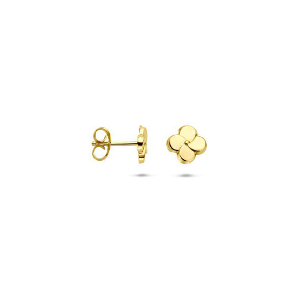 oorknoppen bloem 5 mm 14K geelgoud - Afbeelding 3