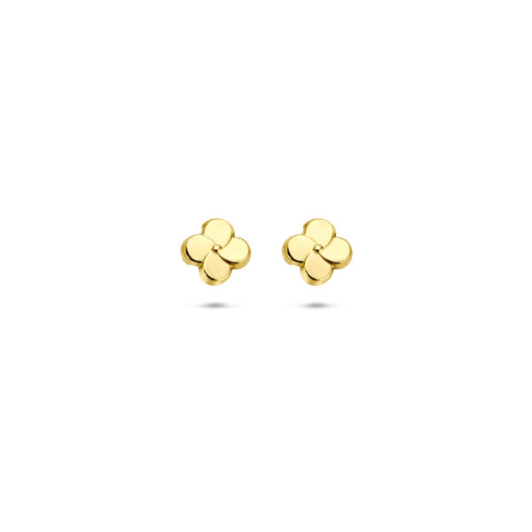 oorknoppen bloem 5 mm 14K geelgoud