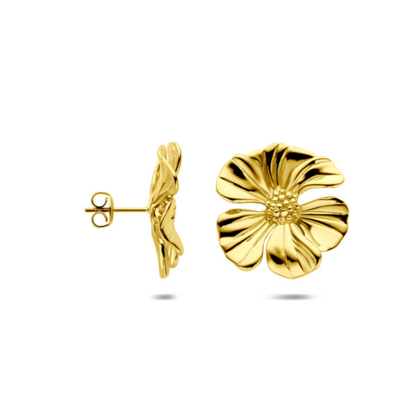 oorknoppen bloem ion plating 26 mm edelstaal - Afbeelding 3