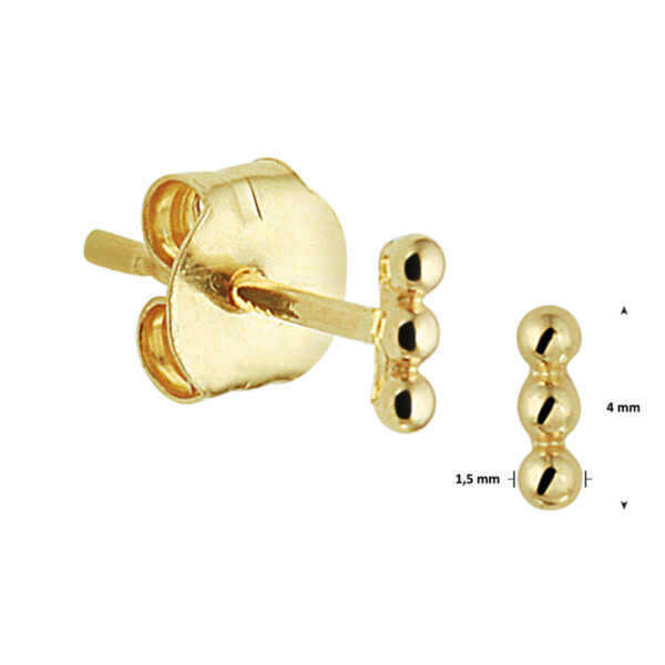 oorknoppen bolletjes 14K geelgoud - Afbeelding 4