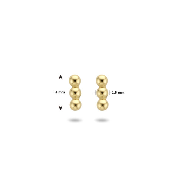 oorknoppen bolletjes 4 mm 14K geelgoud - Afbeelding 4