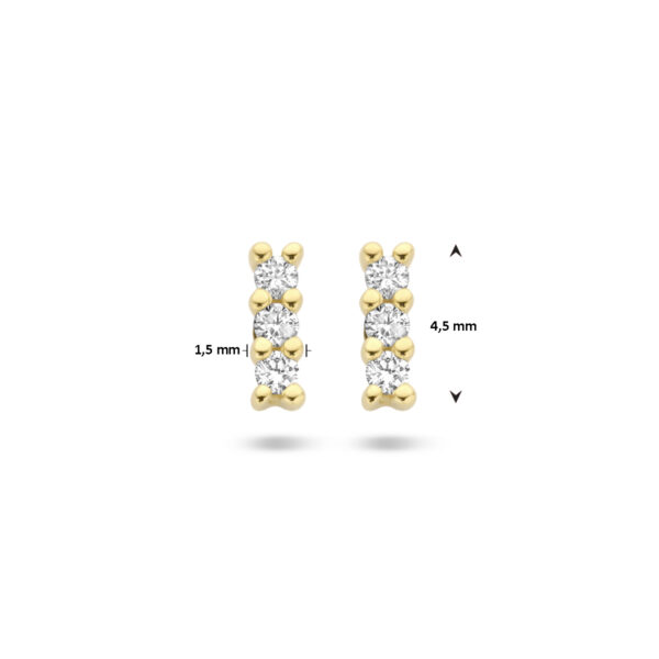 oorknoppen diamant 0.05ct (2x 0.025ct) h p1 14K geelgoud - Afbeelding 4