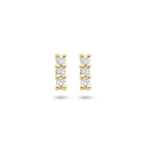 oorknoppen diamant 0.05ct (2x 0.025ct) h p1 14K geelgoud