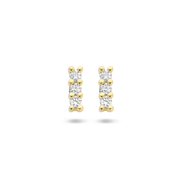 oorknoppen diamant 0.05ct (2x 0.025ct) h p1 14K geelgoud
