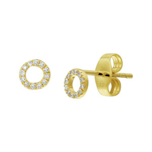 oorknoppen diamant 0.07ct (2x0.035ct) h p1 14K geelgoud