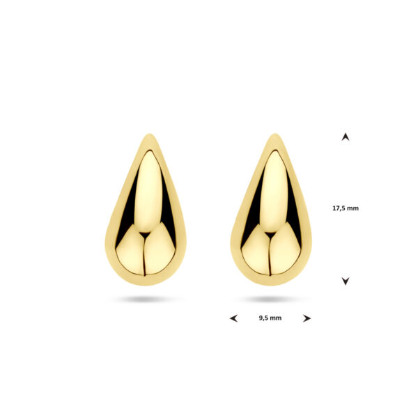 oorknoppen druppel 17,5 mm 14K geelgoud - Afbeelding 4
