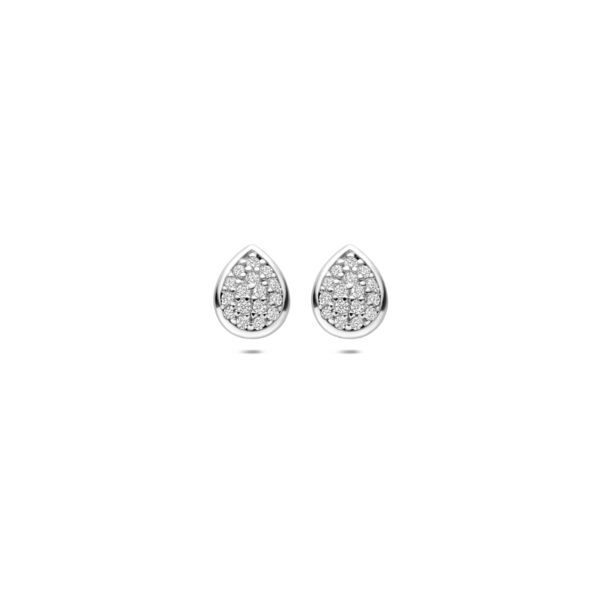 oorknoppen druppel zirkonia 6 mm zilver gerhodineerd
