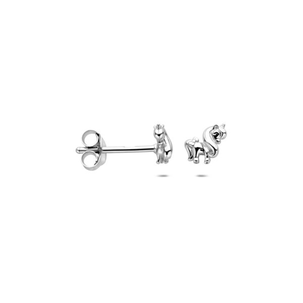 oorknoppen eenhoorn 5,5 mm zilver gerhodineerd - Afbeelding 3