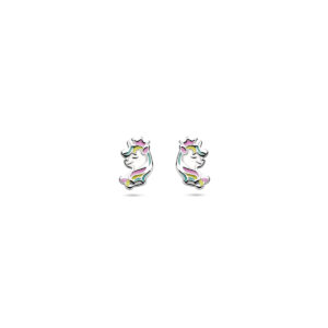 oorknoppen eenhoorn 8 mm zilver gerhodineerd