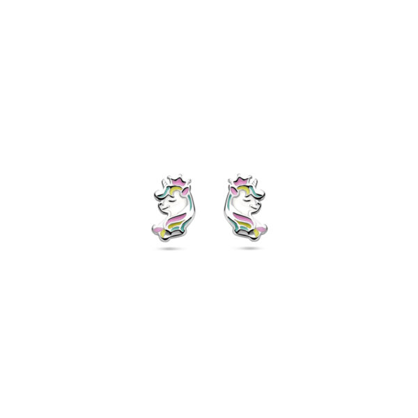 oorknoppen eenhoorn 8 mm zilver gerhodineerd